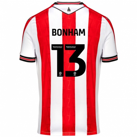 Kandiny Kinderen Jack Bonham #13 Rood Wit Thuisshirt Thuistenue 2024/25 T-Shirt