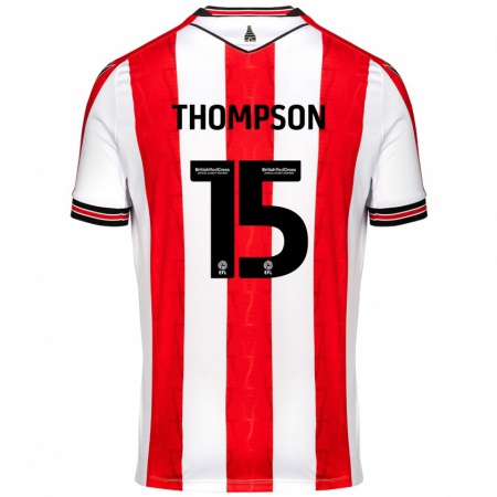 Kandiny Kinderen Jordan Thompson #15 Rood Wit Thuisshirt Thuistenue 2024/25 T-Shirt