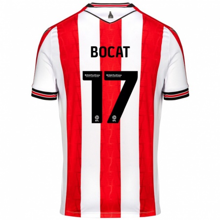 Kandiny Kinderen Eric-Junior Bocat #17 Rood Wit Thuisshirt Thuistenue 2024/25 T-Shirt