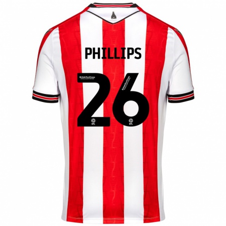 Kandiny Kinderen Ashley Phillips #26 Rood Wit Thuisshirt Thuistenue 2024/25 T-Shirt