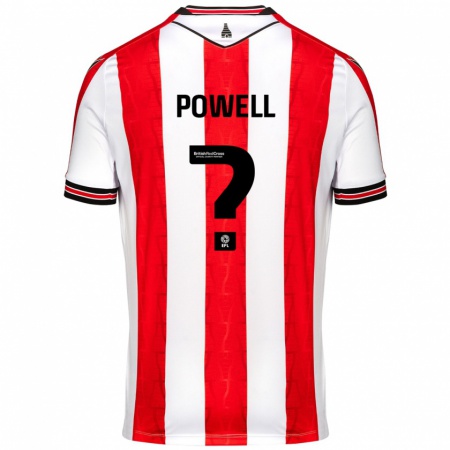 Kandiny Kinderen Owen Powell #0 Rood Wit Thuisshirt Thuistenue 2024/25 T-Shirt