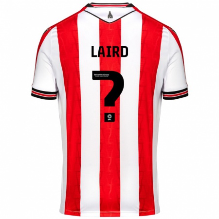 Kandiny Bambino Maglia Logan Laird #0 Rosso Bianco Kit Gara Home 2024/25 Maglietta