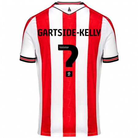 Kandiny Kinderen Gabriel Gartside-Kelly #0 Rood Wit Thuisshirt Thuistenue 2024/25 T-Shirt