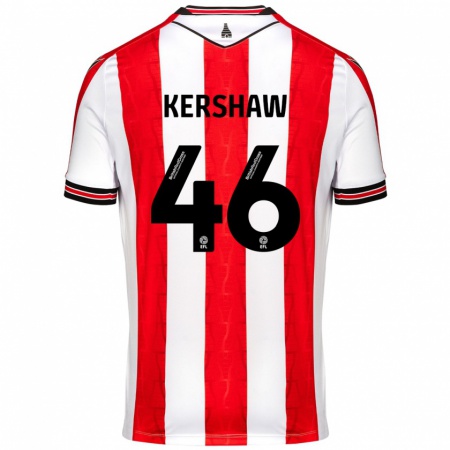 Kandiny Kinderen Ben Kershaw #46 Rood Wit Thuisshirt Thuistenue 2024/25 T-Shirt