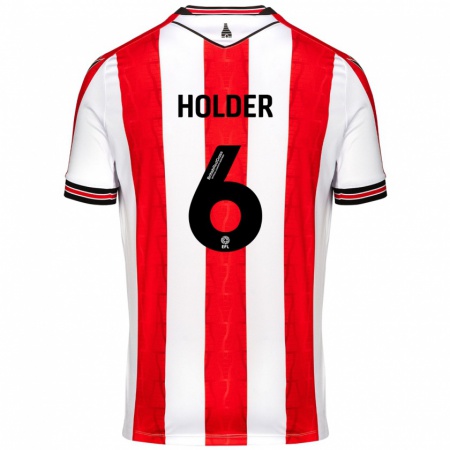 Kandiny Kinderen Molly Holder #6 Rood Wit Thuisshirt Thuistenue 2024/25 T-Shirt