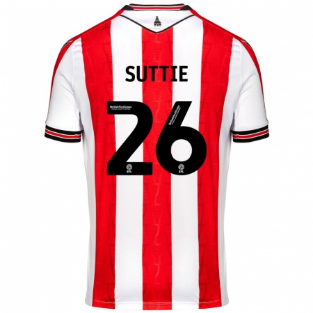 Kandiny Kinderen Arabella Suttie #26 Rood Wit Thuisshirt Thuistenue 2024/25 T-Shirt