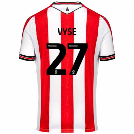 Kandiny Kinderen Ryah Vyse #27 Rood Wit Thuisshirt Thuistenue 2024/25 T-Shirt