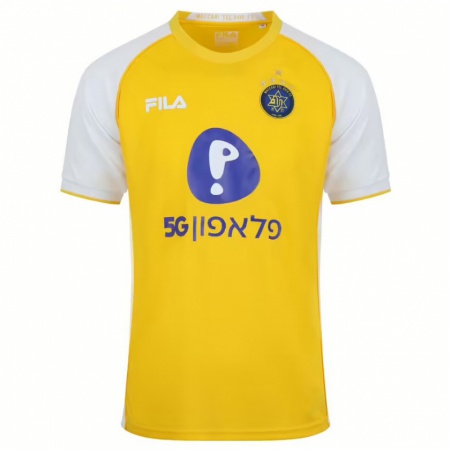 Kandiny Kinderen Joris Van Overeem #14 Geel Wit Thuisshirt Thuistenue 2024/25 T-Shirt