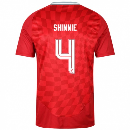 Kandiny Kinderen Graeme Shinnie #4 Rood Thuisshirt Thuistenue 2024/25 T-Shirt