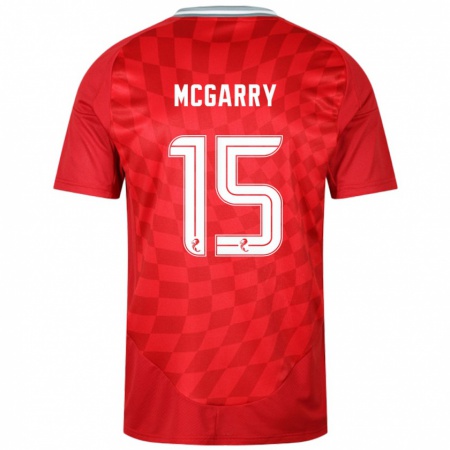 Kandiny Kinderen James Mcgarry #15 Rood Thuisshirt Thuistenue 2024/25 T-Shirt