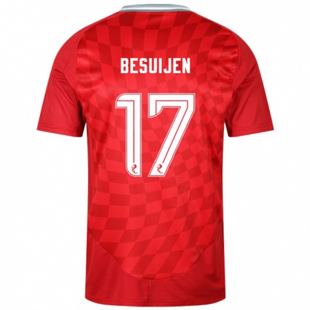 Kandiny Kinderen Vicente Besuijen #17 Rood Thuisshirt Thuistenue 2024/25 T-Shirt