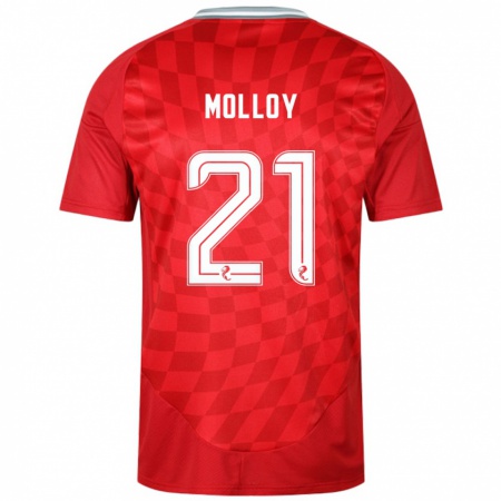 Kandiny Kinderen Gavin Molloy #21 Rood Thuisshirt Thuistenue 2024/25 T-Shirt