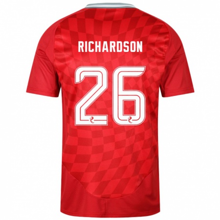 Kandiny Kinderen Jayden Richardson #26 Rood Thuisshirt Thuistenue 2024/25 T-Shirt