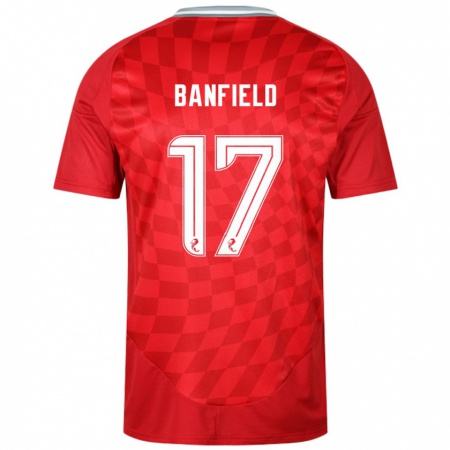 Kandiny Kinderen Keeley Banfield #17 Rood Thuisshirt Thuistenue 2024/25 T-Shirt