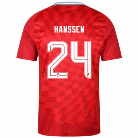 Kandiny Kinderen Nadine Hanssen #24 Rood Thuisshirt Thuistenue 2024/25 T-Shirt