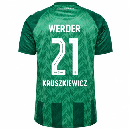 Kandiny Kinderen Jakub Kruszkiewicz #21 Groen Thuisshirt Thuistenue 2024/25 T-Shirt