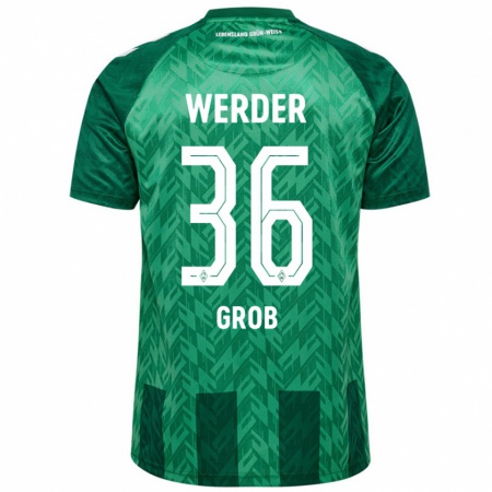 Kandiny Kinderen Christian Groß #36 Groen Thuisshirt Thuistenue 2024/25 T-Shirt