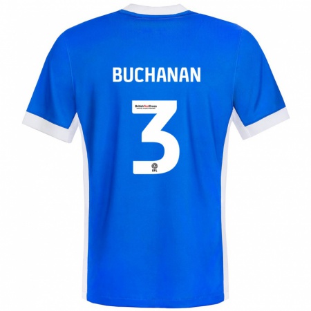 Kandiny Kinderen Lee Buchanan #3 Blauw Wit Thuisshirt Thuistenue 2024/25 T-Shirt