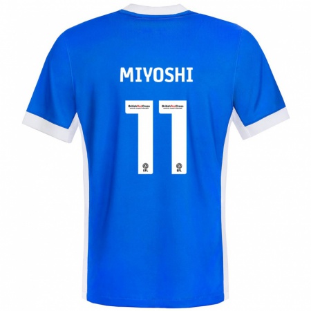 Kandiny Kinderen Koji Miyoshi #11 Blauw Wit Thuisshirt Thuistenue 2024/25 T-Shirt