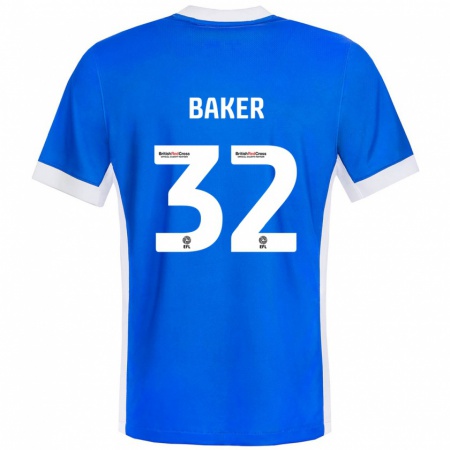 Kandiny Kinderen Ava Baker #32 Blauw Wit Thuisshirt Thuistenue 2024/25 T-Shirt