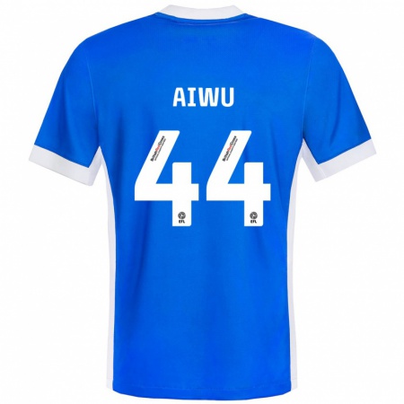 Kandiny Kinderen Emanuel Aiwu #44 Blauw Wit Thuisshirt Thuistenue 2024/25 T-Shirt