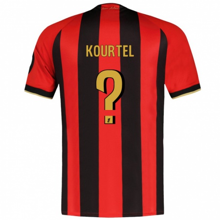 Kandiny Kinderen Kaïs Kourtel #0 Rood Zwart Thuisshirt Thuistenue 2024/25 T-Shirt