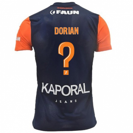 Kandiny Kinderen Dorian Guerreiro #0 Marineblauw Oranje Thuisshirt Thuistenue 2024/25 T-Shirt