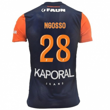 Kandiny Kinderen Glenn Ngosso #28 Marineblauw Oranje Thuisshirt Thuistenue 2024/25 T-Shirt