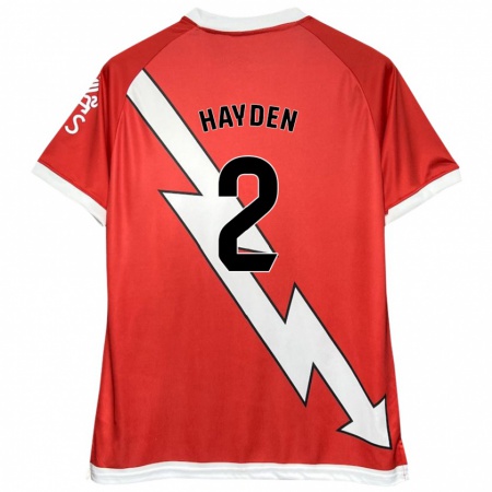 Kandiny Kinderen Danielle Hayden #2 Wit Rood Thuisshirt Thuistenue 2024/25 T-Shirt