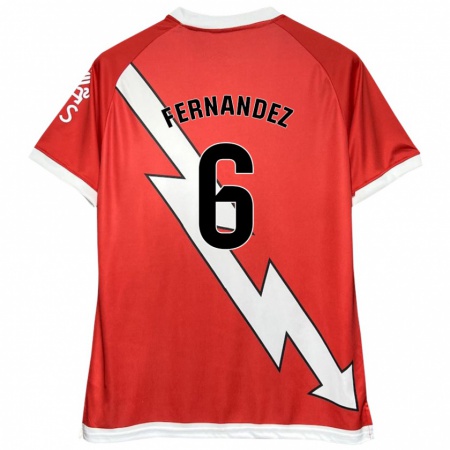 Kandiny Kinderen Paula Fernández #6 Wit Rood Thuisshirt Thuistenue 2024/25 T-Shirt