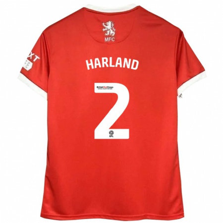 Kandiny Kinderen Jane Harland #2 Rood Wit Thuisshirt Thuistenue 2024/25 T-Shirt