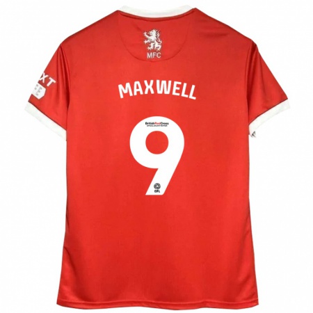 Kandiny Kinderen Armani Maxwell #9 Rood Wit Thuisshirt Thuistenue 2024/25 T-Shirt