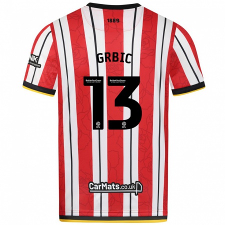 Kandiny Kinderen Ivo Grbic #13 Rood Witte Strepen Thuisshirt Thuistenue 2024/25 T-Shirt