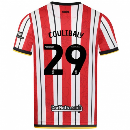 Kandiny Kinderen Ismaila Coulibaly #29 Rood Witte Strepen Thuisshirt Thuistenue 2024/25 T-Shirt