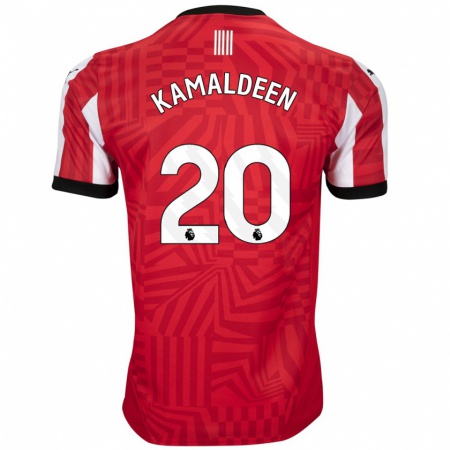 Kandiny Kinderen Kamaldeen Sulemana #20 Rood Wit Thuisshirt Thuistenue 2024/25 T-Shirt