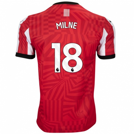 Kandiny Kinderen Izzy Milne #18 Rood Wit Thuisshirt Thuistenue 2024/25 T-Shirt