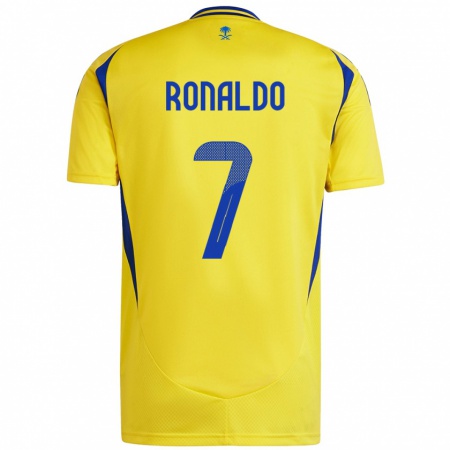 Kandiny Kinderen Cristiano Ronaldo #7 Geel Blauw Thuisshirt Thuistenue 2024/25 T-Shirt