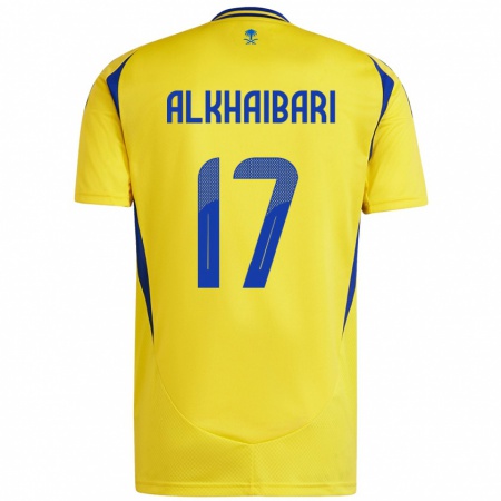 Kandiny Kinderen Abdullah Al-Khaibari #17 Geel Blauw Thuisshirt Thuistenue 2024/25 T-Shirt