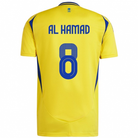 Kandiny Kinderen Sara Al-Hamad #8 Geel Blauw Thuisshirt Thuistenue 2024/25 T-Shirt