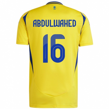 Kandiny Kinderen Ghader Abdulwahed #16 Geel Blauw Thuisshirt Thuistenue 2024/25 T-Shirt