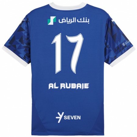 Kandiny Bambino Maglia Mohammed Al-Rubaie #17 Blu Scuro Bianco Kit Gara Home 2024/25 Maglietta