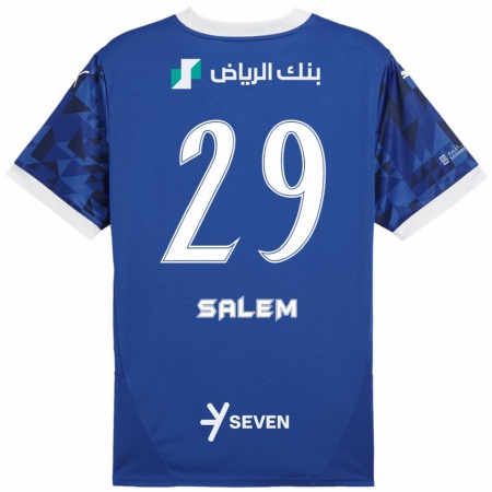 Kandiny Bambino Maglia Salem Al-Dawsari #29 Blu Scuro Bianco Kit Gara Home 2024/25 Maglietta