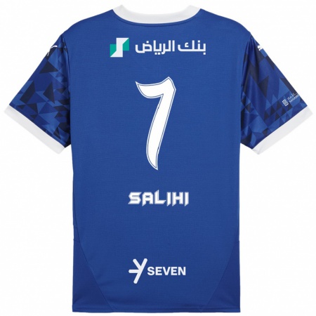 Kandiny Kinderen Shokhan Salihi #7 Donkerblauw Wit Thuisshirt Thuistenue 2024/25 T-Shirt