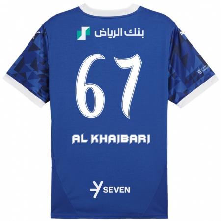 Kandiny Kinderen Mohammed Al-Khaibari #67 Donkerblauw Wit Thuisshirt Thuistenue 2024/25 T-Shirt