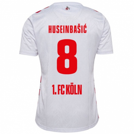 Kandiny Niño Camiseta Denis Huseinbasic #8 Blanco Rojo 1ª Equipación 2024/25 La Camisa