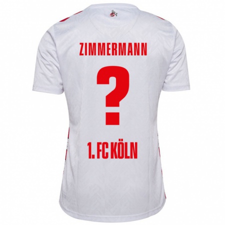 Kandiny Niño Camiseta Nick Zimmermann #0 Blanco Rojo 1ª Equipación 2024/25 La Camisa