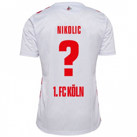 Kandiny Niño Camiseta Milan Nikolic #0 Blanco Rojo 1ª Equipación 2024/25 La Camisa