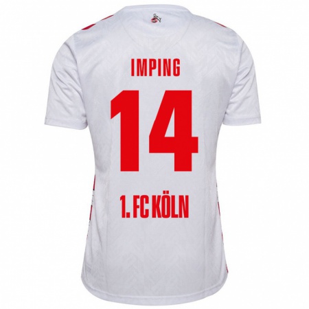 Kandiny Niño Camiseta Carlotta Imping #14 Blanco Rojo 1ª Equipación 2024/25 La Camisa