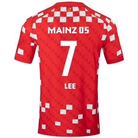 Kandiny Bambino Maglia Jae-Sung Lee #7 Bianco Rosso Kit Gara Home 2024/25 Maglietta