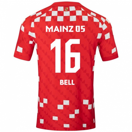 Kandiny Niño Camiseta Stefan Bell #16 Blanco Rojo 1ª Equipación 2024/25 La Camisa